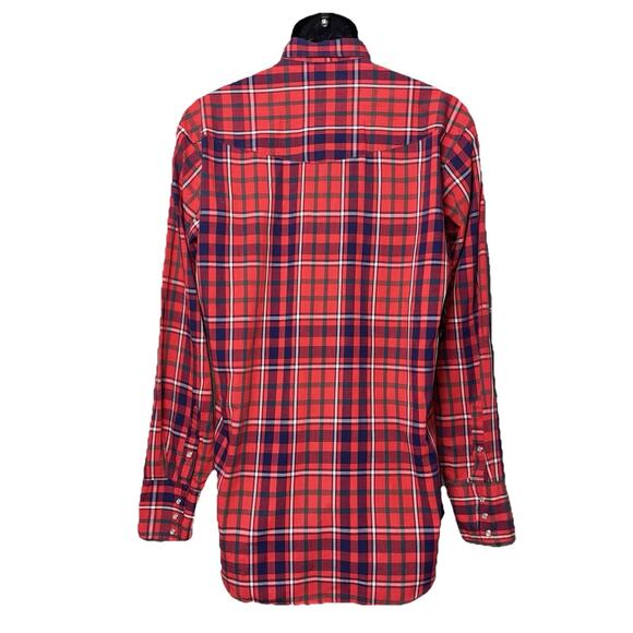 Vintage Karman Shirt Men Large Check Red Plaid Pearl Snap Western Cowboy 80s USA - Picture 3 of 7